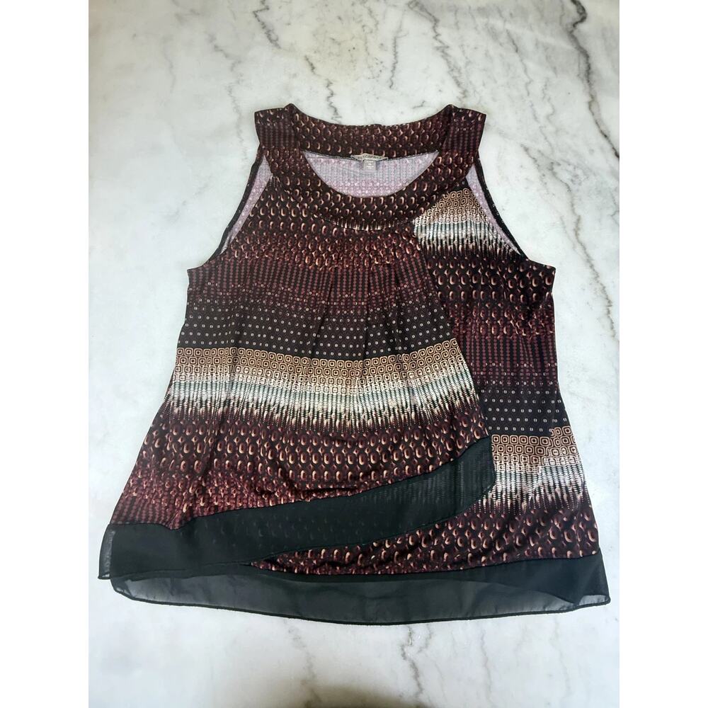 Roz & Ali Womens Whimsigoth Asymmetrical Layered Pleated Blouse Boho XL